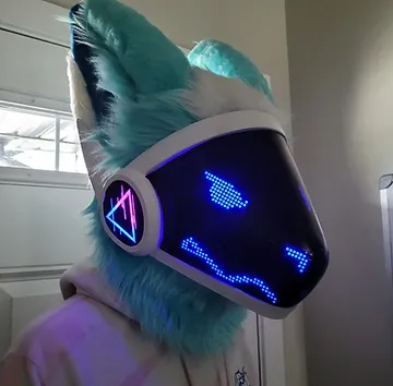 Yo ! I received the fursuit head of my protogen, it's incredible i